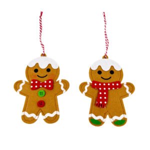 Christmas Gingerbread Felt Hanging Ornaments Handmade Tree Decorations
