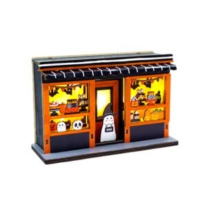 Halloween Wooden LED Light Shop Decor with Ghost Pumpkins Home Party Table Decoration