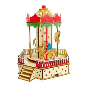 Christmas Carousel LED Light Decor for Kids & Home Holiday Decoration Gift