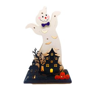 Halloween Wooden Ghost LED Light Haunted House Pumpkins Home Party Decoration