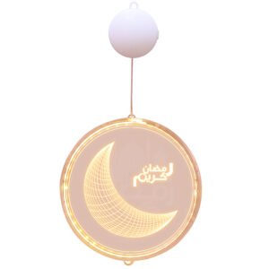 Ramadan Kareem LED Hanging Light Crescent Moon Window Wall Decoration