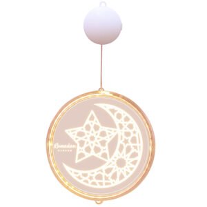 Ramadan Kareem LED Hanging Light Star & Crescent Design Window Wall Decoration
