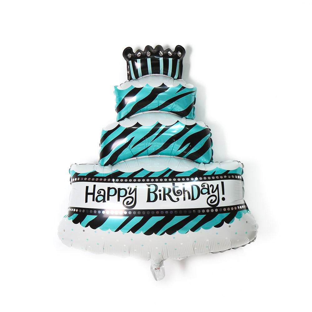 Blue Birthday Cake Foil Balloon Large Happy Birthday Party Decoration