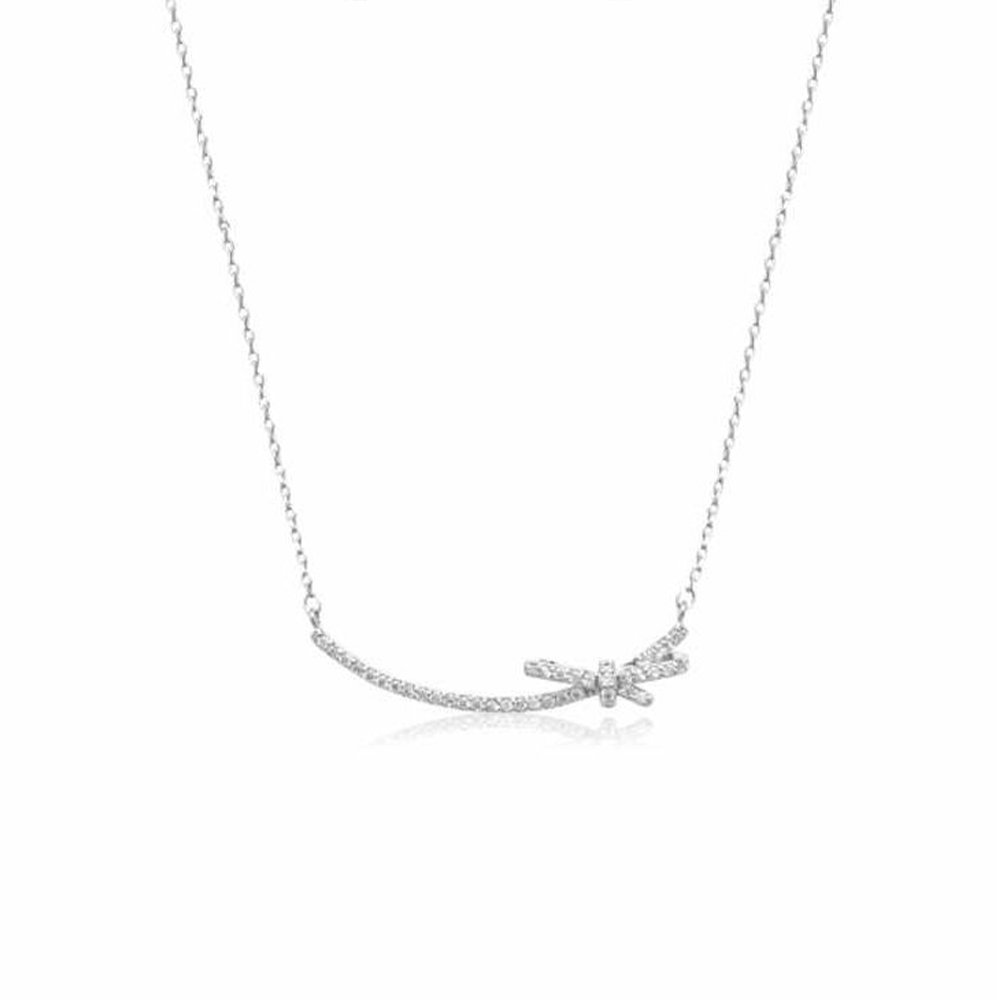 Sterling Silver Necklace Elegant  Zirconia Pendant Women & Girls Gift