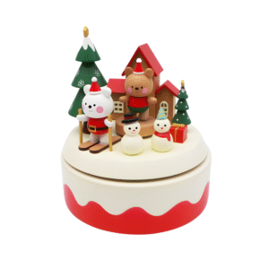 Christmas High Quality Beech Wood Music box Gift for Kids & Home Decor