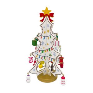 DIY Wooden Christmas Tree Decoration Kit Mini Ornaments White Winter Tabletop