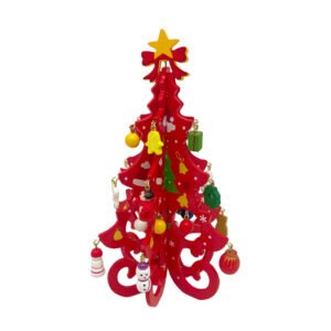 DIY Wooden Christmas Tree Decoration Kit Mini Ornaments Elegant Swirl-Base