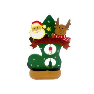 DIY Wooden Christmas Boot Tree Decor Santa Reindeer Tabletop Craft Display Set