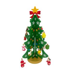 DIY Wooden Christmas Tree Decoration Kit Green Tabletop Holiday Craft Mini Hanging