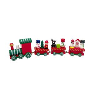 Christmas Wooden Train Decoration Festive Holiday Tabletop Ornament Snowmen Bear