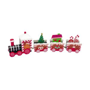 Gingerbread House Candy Christmas Train Decoration Wooden Tree Treats Gift