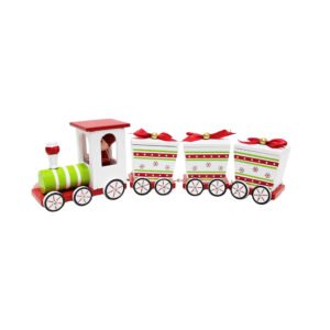 Wooden Christmas Train with Gift Boxes Festive Holiday Decor Ornament Gift