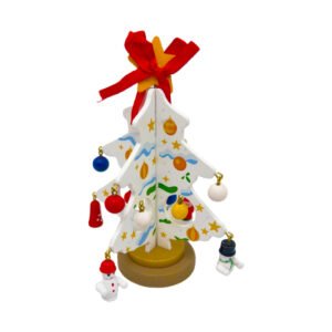 DIY Wooden White Snow Christmas Tree Craft Kit Hanging Mini Ornaments Desktop